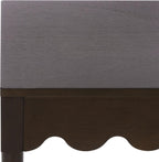 SAFAVIEH Home Collection – Neha Dark Chocolate Brown Solid Wood Frame Accent Table, Scalloped Edge Design (ACC5743A)