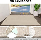 IOHOUZE Washable Runner Rug 2x8 Non Slip Rubber Backed Hallway Runner Entryway Runner Indoor, Kitchen Rugs Woven Cotton Floor Carpet for Kitchen Hall Entrance Bedroom, Cream/Beige