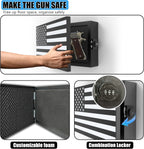 American Flag Gun Concealment Case, 19.7" x 11.8" x 4.9" American Flag Wall Hanging Concealed Gun Cabinet, Combination Lock All Iron Frame for Police Gift