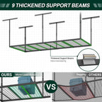 3x8 FT Overhead Garage Storage Rack, 26"-40" Height Adjustable Heavy Duty Garage Ceiling Storage Rack, 750LBS Capacity Metal Hanging Organizer System for Garage