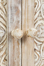 Jofran Global Archive Hand Carved Accent Chest Cabinet, 32', Weathered White