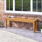 COSTWAY Outdoor Bench, 52” Backless Acacia Wood Narrow Bench for Patio, Park, Garden & Front Porch (1,52”)