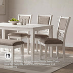 Signature Design by Ashley Erinberg Casual Dining Table with 4 Armless Upholstered Chairs and Bench, Set of 6, White & Light Gray