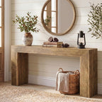 Tribesigns 63-Inch Fluted Entryway Table, Farmhouse Long Narrow Console Table, Sofa Table Behind Couch for Living Room, Hallway, Foyer