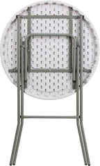 Flash Furniture Elon 32' Round Folding Bar Height Table for Parties and Commercial Events, Indoor/Outdoor Plastic Tall Round Table, White