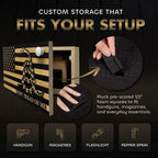 Bellewood Designs Hidden Gun Shelf - Dont Tread on Me Concealment Shelf - Quick Access Patriotic Hidden Gun Storage with Magnetic Lock - Safe & Secure Gun Concealment Furniture - Made in USA