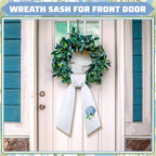 2 Pcs Hydrangea Wreath Sash for Front Door Spring Wreath Satin Sash for Holiday Decor Garland Ribbon Accessories for Front Dooryard Window Doorway Indoor Outdoor Party Decoration, 56" L x 4.5" W