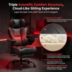 Big and Tall Gaming Office Chair 400lbs - Heavy Duty Ergonomic Computer Desk Chair with Footrest, Adjustable Armrests, High Back PU Leather with Racing Style (Black/Red)