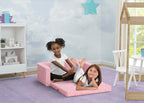 Serta Perfect Sleeper Personalized Extra Wide Convertible Sofa to Lounger, Comfy 2-in-1 Flip Open Couch/Sleeper for Kids, Pink