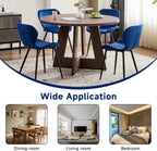 Velvet Dining Chairs Set of 4, Mid Century Modern Plain Color Upholstered Chair with Backrest Metal Legs for Kitchen, Bedroom, Living Room and Office, Blue(Only Chairs)