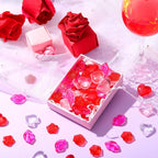 Deekin 240 Pcs Mini Heart Vase Filler Acrylic Table Scatter Heart Ornaments Mini Lips Small Rose Flower Beads Table Scatter for Engagement Wedding Anniversary Party