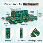 Nugget - The Original Play Couch for Kids - Modular Foam Children's Sofa for Playroom, Imagination, & Creative Open Ended Play - Washable & Convertible Playroom Furniture, Fossil