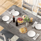 Recaceik Dining Table Set for 4, Wood Kitchen Table with Metal Frame & MDF Board, 5-Piece Kitchen Table Set for Small Space, Dinette and Apartment, Rustic Grey