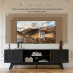 ChooChoo 59.5" Fluted TV Stands for 65 Inch TV, Mid Century Modern Entertainment Center with Storage and Adjustable Shelf, Long TV Console Media Table for Living Room, Bedroom, Black