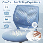 HONEY JOY Kids Desk Chair, Children Study Chair w/Adjustable Height, Low Back, Swivel Rolling Mesh Task Student Chair, Kids Computer Chair for Teens Girls Boys Home/School/Office (Blue)