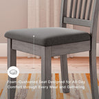 Signature Design by Ashley Shullden Upholstered Dining Chair, Set of 2 | Hardwood solids frame in medium gray, Easy-clean charcoal polyester over foam, Space-saving armless slat-back design