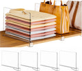 Clear Acrylic Shelf Dividers for Closet Organization - 4 Pack Closet Shelf Divider for Sweatshirt,Towel,Bag,Purse,Clothing,Sweater Organizer,Plastic Dividers and Separators for Shelves and Bedroom
