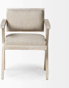 Mercana Furniture & Decor Director's Chair Topanga II by Mercana Armchair, 23.0L x 22.0W x 31.5H, Whitewashed | Cream