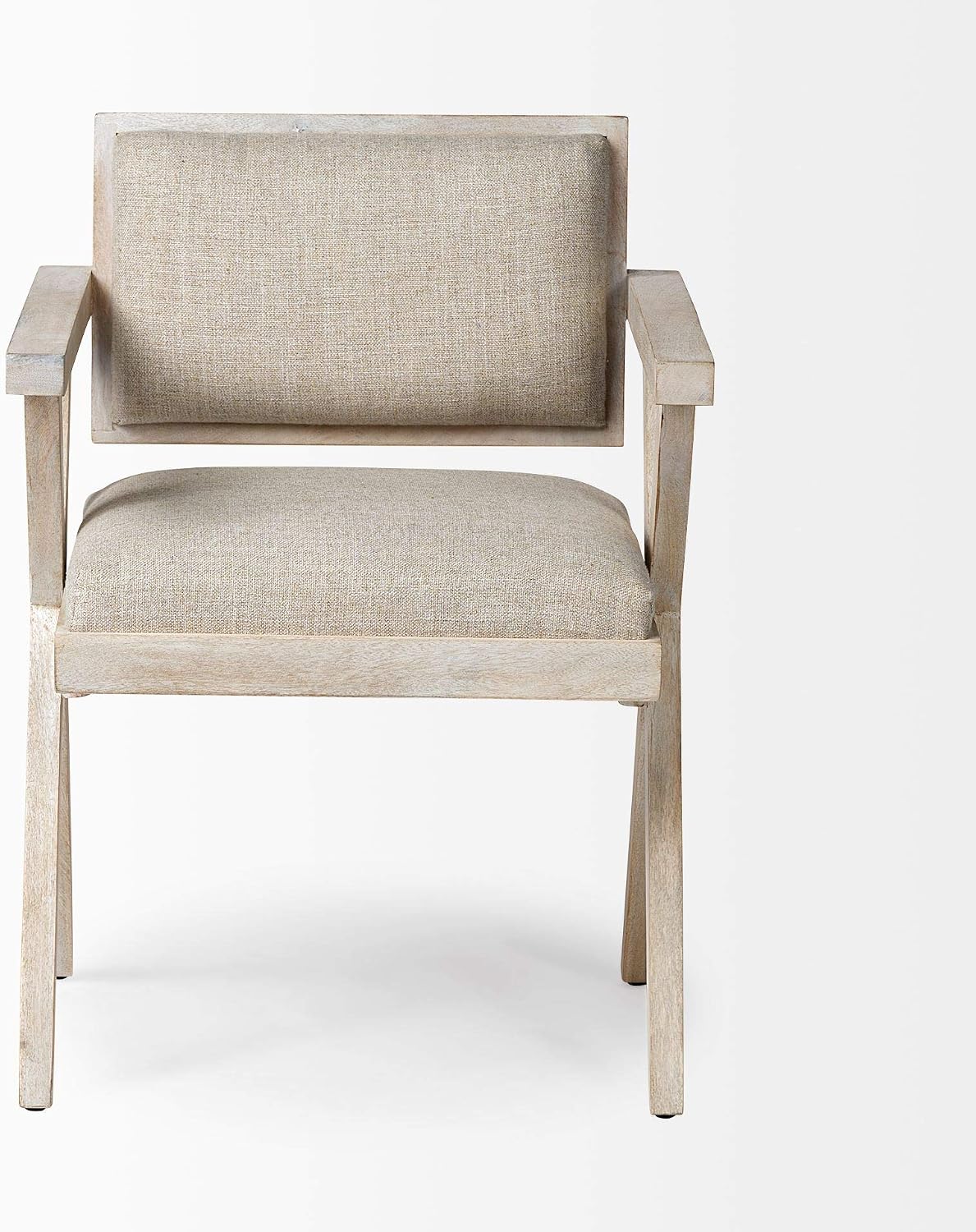 Mercana Furniture & Decor Director's Chair Topanga II by Mercana Armchair, 23.0L x 22.0W x 31.5H, Whitewashed | Cream