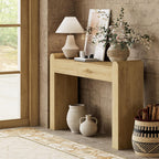 Lulive Arc Entryway Table, 47 Inch Curved Console Table for Hallway | Rounded edges and fluted texture soften narrow spaces; 11.8"D profile fits entryway, hallway, living room or behind sofa.