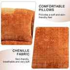 QQU Giant Bean Bag Chairs for Adult and Kids with 2 Pillows, 2-Seat Bean Bag Sofa with Armrest and Back, Chenille Loveseat Filling high -Density Foam, Large Lazy Sofa for Living Room, Bedroom,Orange