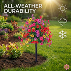 2026 Artificial Petunias with Ground Stake, 22" Outdoor Faux Flowers for Garden, Planter and Porch, Yard, Lifelike Decorative Flowers (Multi-Color‌, 1PCS)