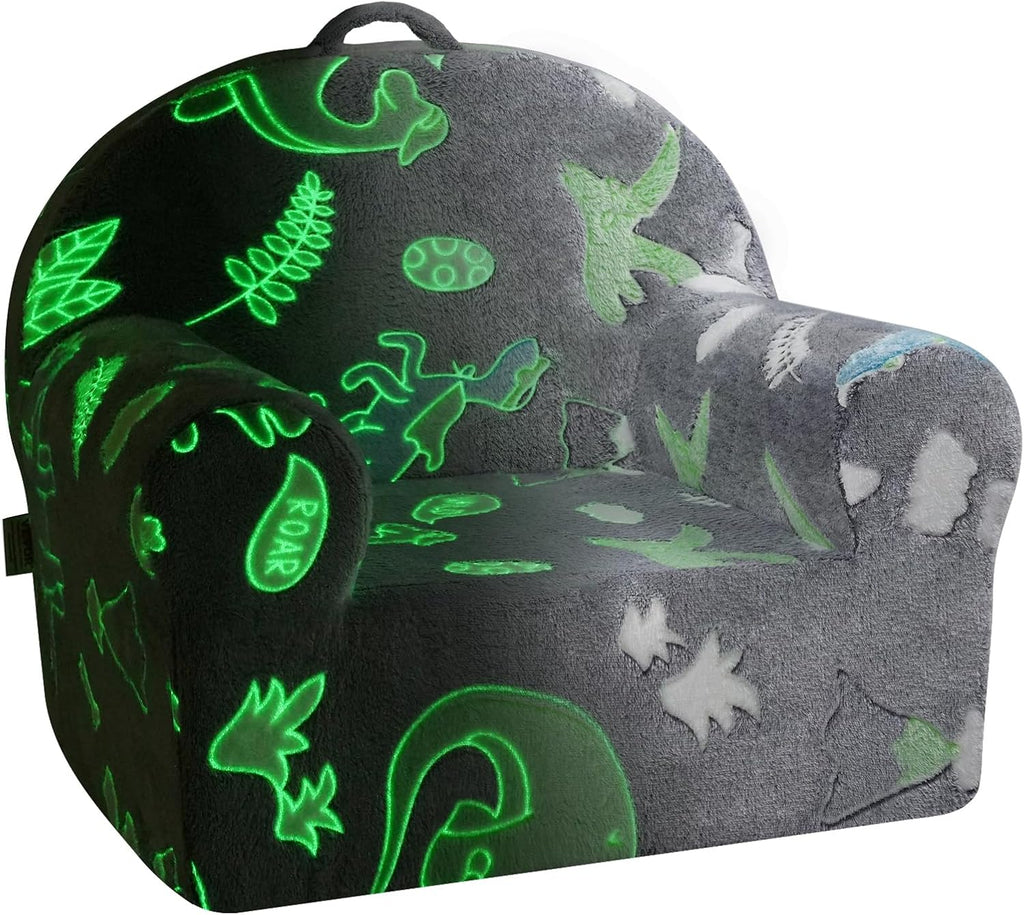 VEVOR Toddler Chair, Kids Armchair Comfy, Toddler Couch Sofa Bed Glow in The Dark, Kids Chair Seat Playroom Furniture for Kids Girls & Boys, Grey