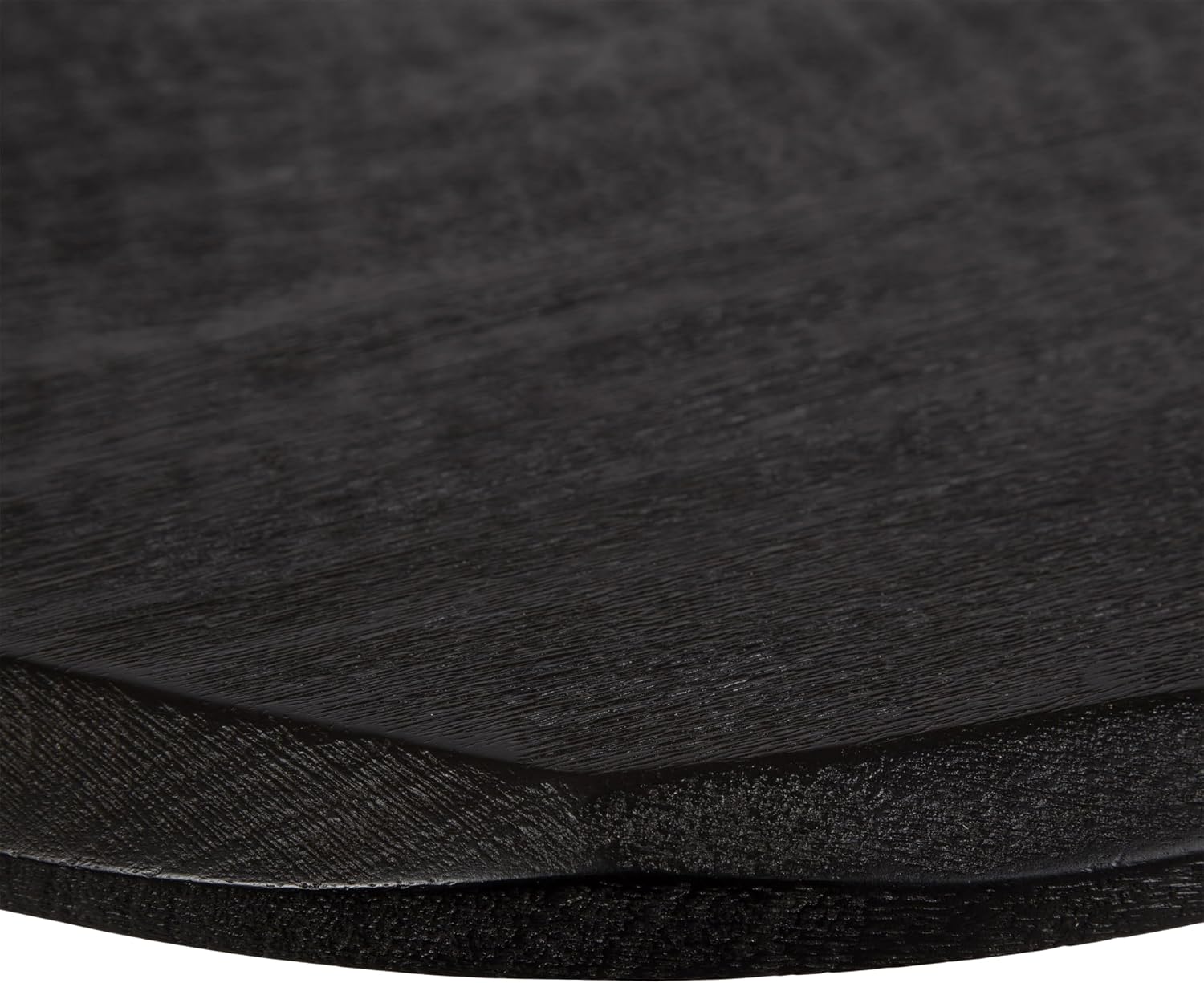 Kate and Laurel Tavares Modern Wooden Round Side Table, 18 x 18 x 20, Black, Solid Wood Accent End Table with Textured Top and Faceted Edge for Use as Indoor Plant Stand or Living Room Decor Piece