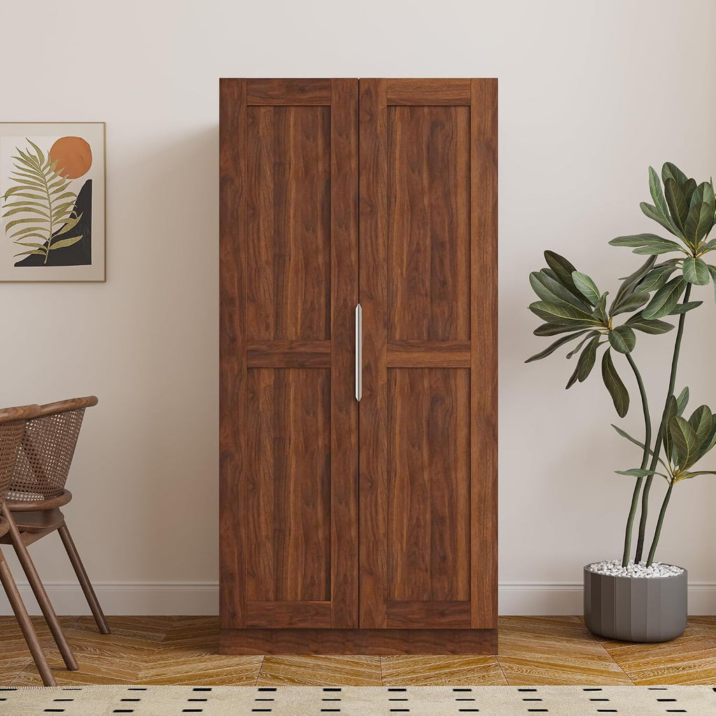 62.99" Kitchen Pantry Cabinet, Freestanding Buffet Sideboard with Doors and Adjustable Shelves, Modern Storage Cabinet for Kitchen, Living, and Dining Room, Walnut