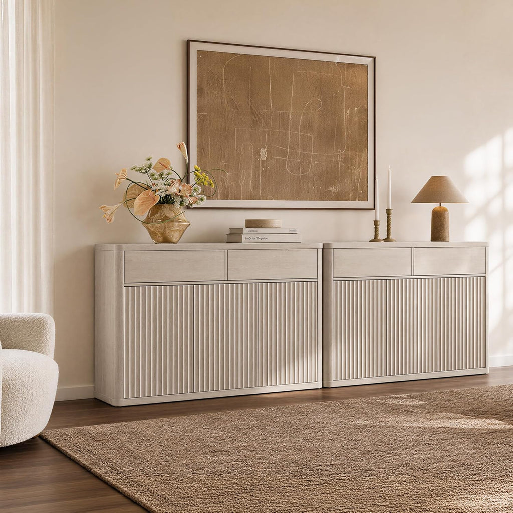 SICOTAS Buffet Cabinet with Storage - Storage Cabinet Sideboard with Doors & Shelves Accent Credenza Buffet Table with 2 Drawer Buffets & Sideboards for Living Room Dining Room Kitchen Entryway