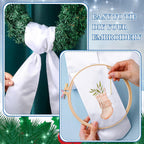 VitalCozy 6 Pcs Wreath Sash for Front Door Blank Wreath Sash Accessories Embroidery Plain Blanks for Embroidery Monogram Party Farmhouse Indoor Outdoor Wedding Decor(4.49" x 56.30", White)