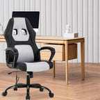 PayLessHere Gaming Chair Office Chair with Support Adjustable Ergonomic Pu Leather Racing Lumbar Massage Headrest Armrest Task 360° Swivel Computer Chair for Women Men Adults，White