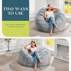 Hobestluk Bean Bag Chair for Adult Giant Beanbag with Filler Grey 3FT | Breathable material Removable Machine Washable Cover Memory Foam Living room Bedroom Reading Gaming Oversized Large Big