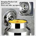 Milk Can Thickened 304 Stainless Steel Wine Pail Bucket Heavy Duty Liquid Storage Barrel Transport Cans Tote Jug with Sealed Lid(12.68Gal/48L)