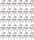 30 Pack Grey Folding Chairs, Fabric Dining Chair Set with Padded Cushion, Indoor Outdoor Folding Chairs Seat for Home Office Events Wedding Party