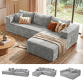 ELUCHANG Oversized 108” Boneless Couch, Comfy Cloud Modular Sectional Sofa, L-Shape Sofa with Chaise, Memory Foam Upholstered Couch for Living Room, Bedroom, No Assembly Required, Corduroy Grey