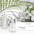 Set of 12 Glass Bud Vase Set, Small Vintage Clear Flower Vase Centerpieces for Table Bulk Cute Rustic Style Mini Vase for Home Decor Wedding Baby Shower Birthday Party