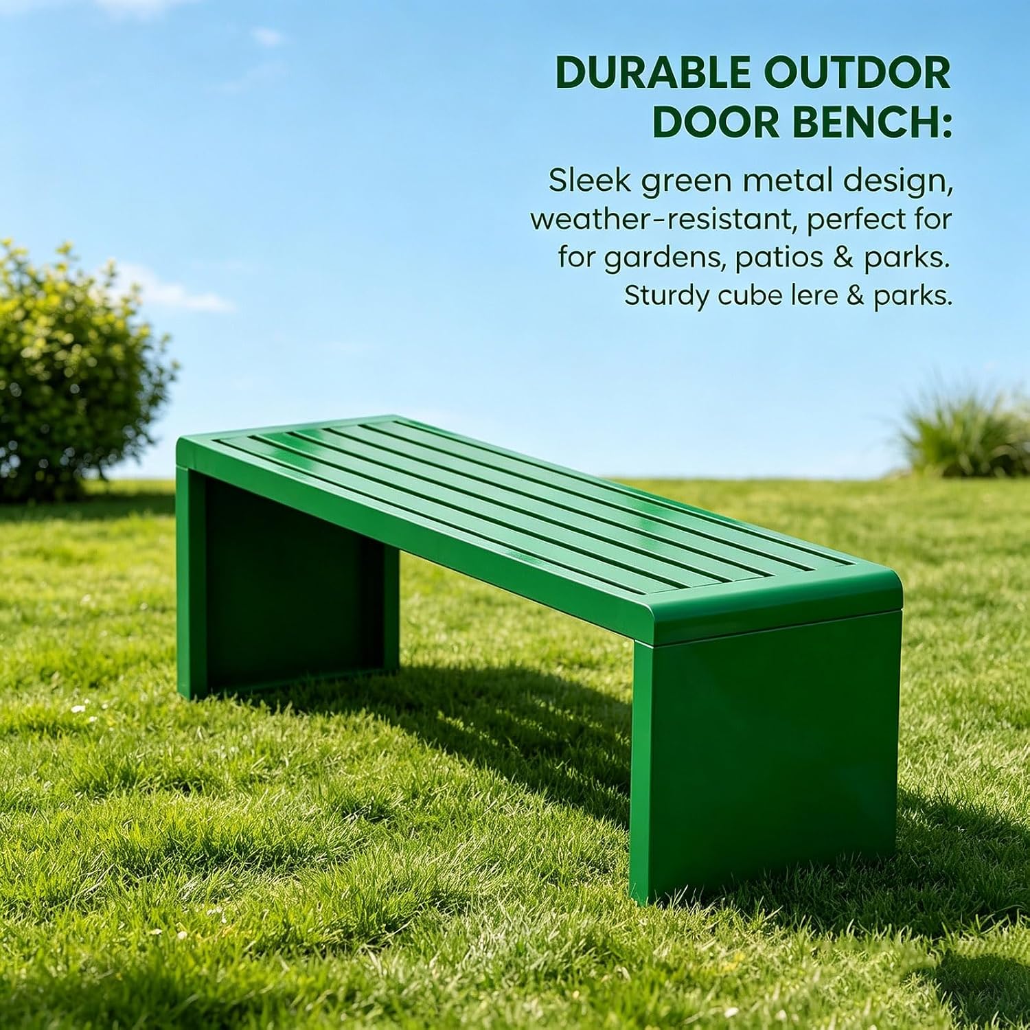 Weatherproof Metal Garden Bench, Small Outdoor Patio Bench, Heavy Duty Front Porch Decor, Outside Park Potting Bench Furniture for Backyard, Lawn & Outdoor Use (Coral)