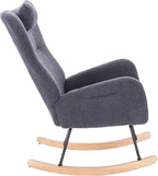 Teddy Upholstered Nursery Rocking Chair for Living Room Bedroom Indoor,A-1 | Ergonomic high backrest and thick seat cushion for ultimate comfort; easy assembly; versatile for nursery, living room,