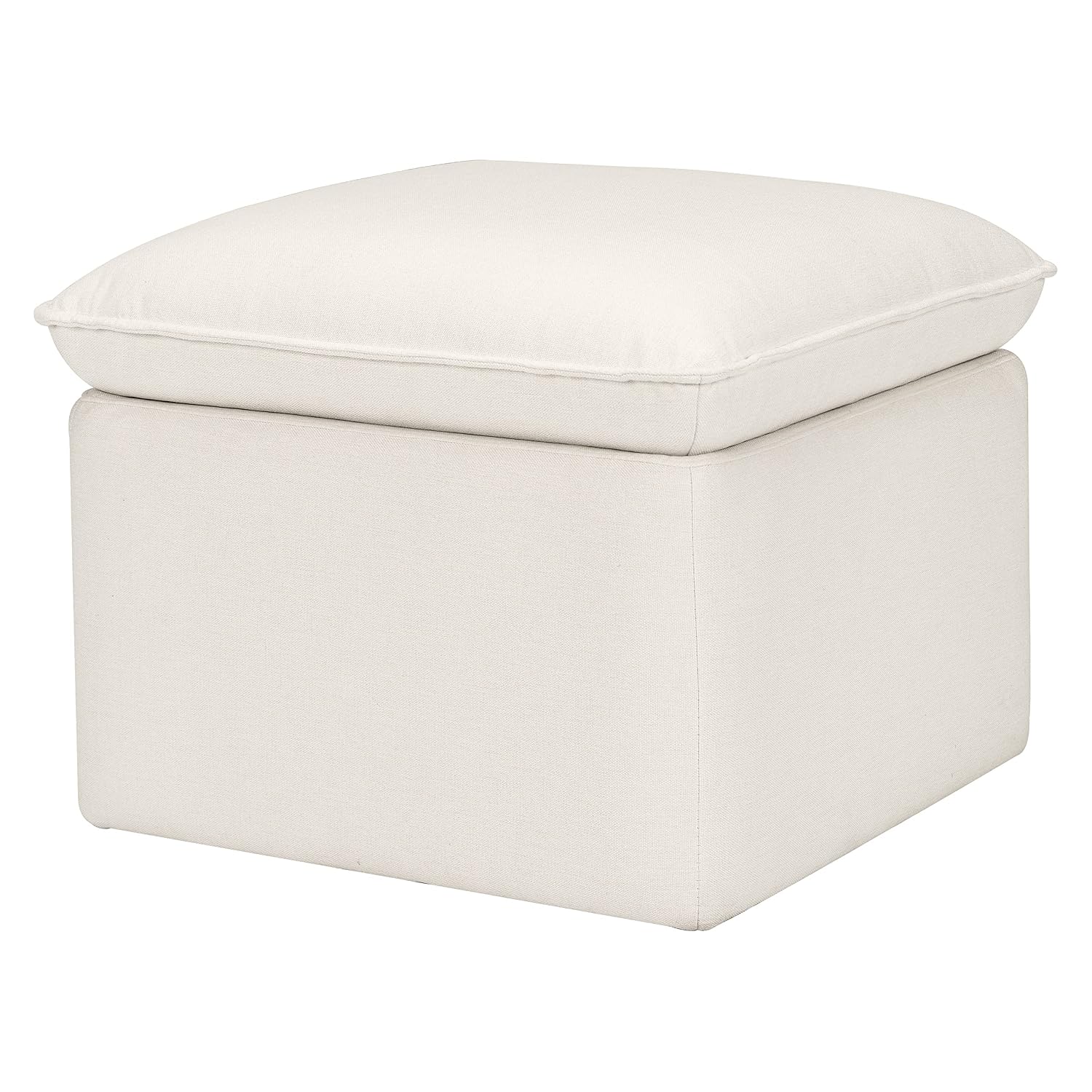 Babyletto Cali Storage Ottoman in Performance Cream Eco-Weave, Water Repellent & Stain Resistant, Greenguard Gold Certified and CertiPUR-US® Certified
