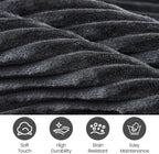Bean Bag Chairs, 3FT Bean Bag with Memory Foam Filling, Removable and Washable Pinwale Plush Cover, Comfy Bean Bag Chairs for Living Room, Den, Bedroom or Office-Black