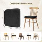 puredown® Chair Cushions for Dining Chairs, Set of 2 Memory Foam Seat Cushions with Non-Slip Backing & Ties, 16" x 16" x 1.5", Comfortable & Supportive Dining Chair Pads for Kitchen, Black