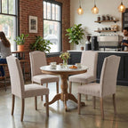 Upholstered Dining Chair Modern Stylish Parsons Kitchen Diner High Back with Silver Nailhead Trim & Wood Legs, Set of 2