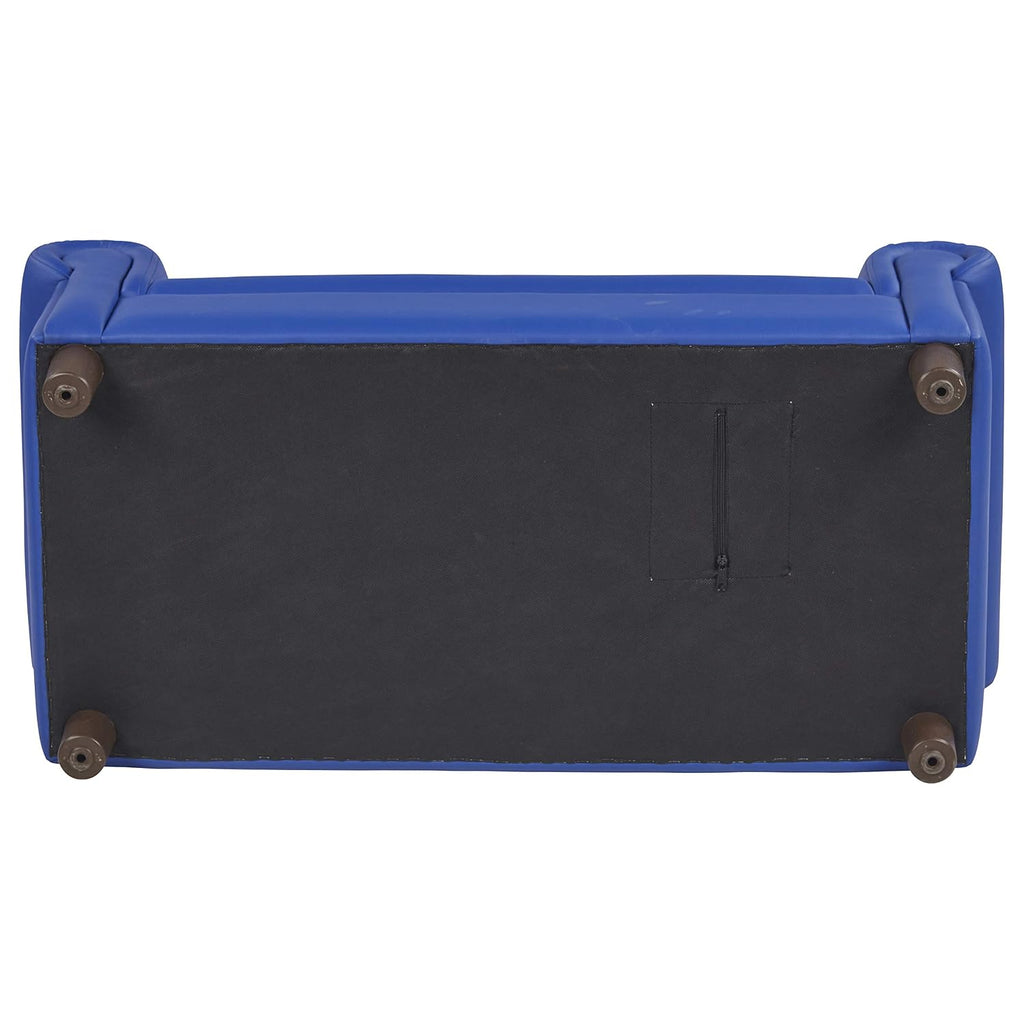 Little Lux Upholstered Preschool Sofa, Plush Furniture for Kids Room, Classroom, Daycare - Blue