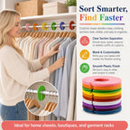Closet Dividers Clothes Organizers - Sukh Closet Organizers Plastic Clothes Size Dividers Labels Separators for Garment Organizer Boutique Hanger Clothing Rack No Burrs 10 Assorted Colors (50)