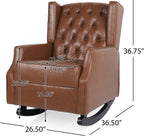 Rocking Chair Nursery, Rocker Chair with Wingback,Solid Wood Frame Armchair with Arm for Nursery, Living Room, Bedroom