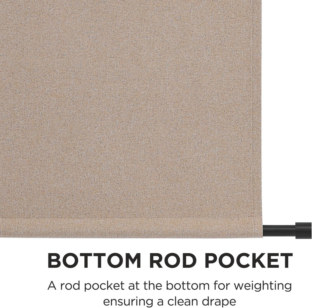 Joydeco 100% Linen Blackout French Door Curtains, Modern Farmhouse Privacy Thermal Insulated Door Window Shades for Bedroom Patio, 1 Panel, W26 x L40 Inch, Linen