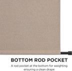 Joydeco 100% Linen Blackout French Door Curtains, Modern Farmhouse Privacy Thermal Insulated Door Window Shades for Bedroom Patio, 1 Panel, W26 x L40 Inch, Linen