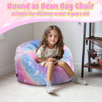 COMAX Bean Bag Chair for Kids, Toddler Beanbag Bed Unicorn, Convertible Children Bean Chair to Floor Mattress with Filler, Stuffed Child Bean Bags for Girl Boy Sleeping, Colorful Rainbow