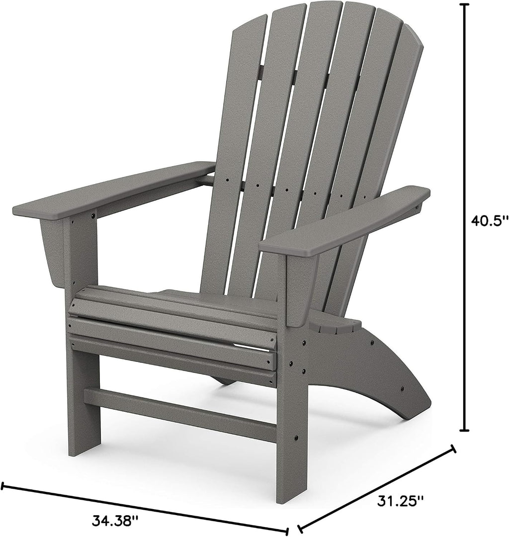 POLYWOOD Nautical Curveback Adirondack Chair, HDPE Outdoor Patio Furniture for Deck, Pool, Garden, Made in USA